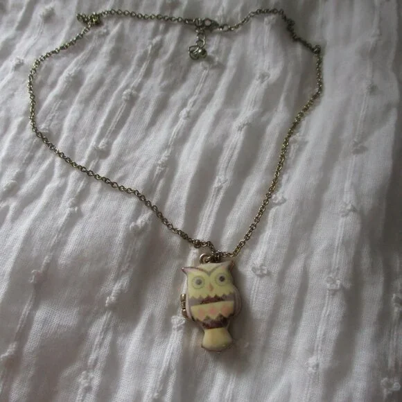 **3 for $15** Enamel Owl locket necklace - Picture 4 of 7